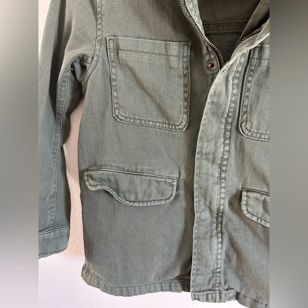 H&M Olive Green Canvas Shacket Girls Size 12